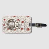 輝く鎧の騎士オウル 赤いバラの花 ラゲッジタグ (正面横)