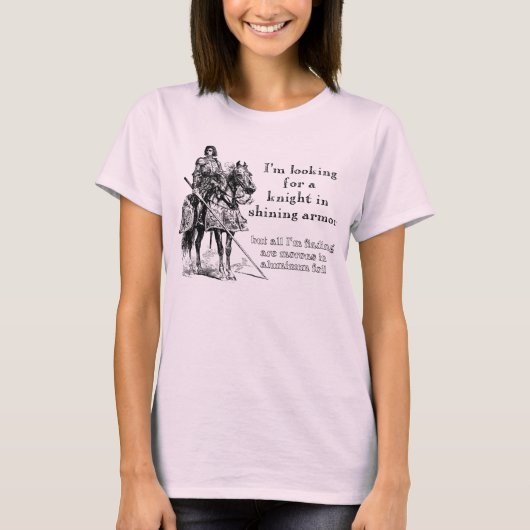 輝く鎧の騎士 笑えるTシャツ Tシャツ (正面)