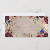 輝く開花素朴カントリーウェディング サンキューカード (裏面)