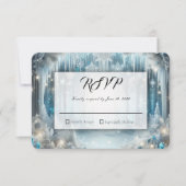 輝く雪の森の結婚式 出欠カード (正面)
