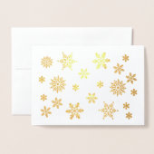 輝く雪の結晶それを雪に追加する写真、あなたの名前 箔カード (封筒付き正面)