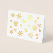 輝く雪の結晶それを雪に追加する写真、あなたの名前 箔カード (正面)