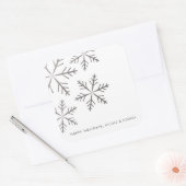輝く雪の結晶の偽箔冬の休日のステッカー スクエアシール (封筒)