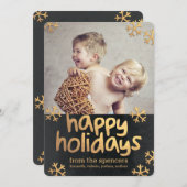 輝く雪の結晶 ジェネラルホリデー フォトカード シーズンカード (正面/裏面)