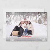 輝く雪メリー片の白いクリスマスカード シーズンカード (正面)