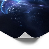 輝く青いクジラの宇宙の深みアート ポスター (角)