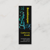 輝く青い数字の簿記 スキニー名刺 (正面)