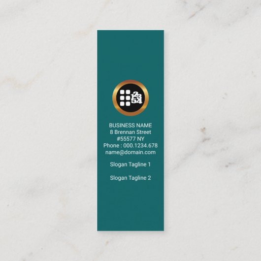 輝く青い数字の簿記 スキニー名刺 (裏面)