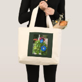 輝く青い朝顔 ラージトートバッグ (正面(商品))