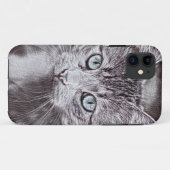 輝く青い目をした、かわいい子ネコ Case-Mate iPhoneケース (裏面(横))