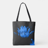 輝く青い睡蓮の花 トートバッグ (裏面)