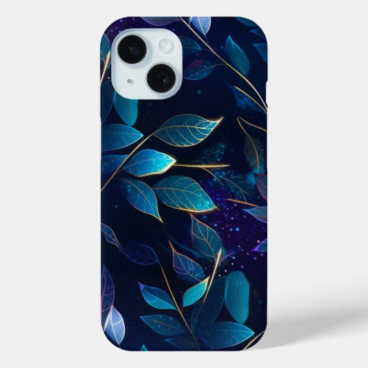 輝く青い葉のiPhone 15 スリムケース Case-Mate iPhoneケース (裏面)