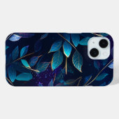 輝く青い葉のiPhone 15 スリムケース Case-Mate iPhoneケース (裏面 (横))