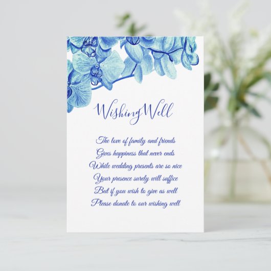 輝く青い蘭結婚の願い事 エンクロージャーカード (スタンド正面)