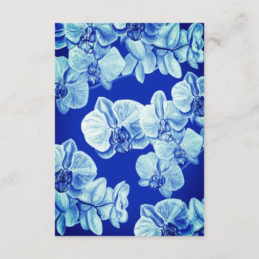 輝く青い蘭結婚の願い事 エンクロージャーカード (裏面)