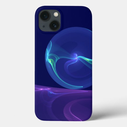 輝く青紫の夢の抽象的フラクタルアート Case-Mate iPhoneケース (裏面)