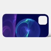 輝く青紫の夢の抽象的フラクタルアート Case-Mate iPhoneケース (裏面 (横))