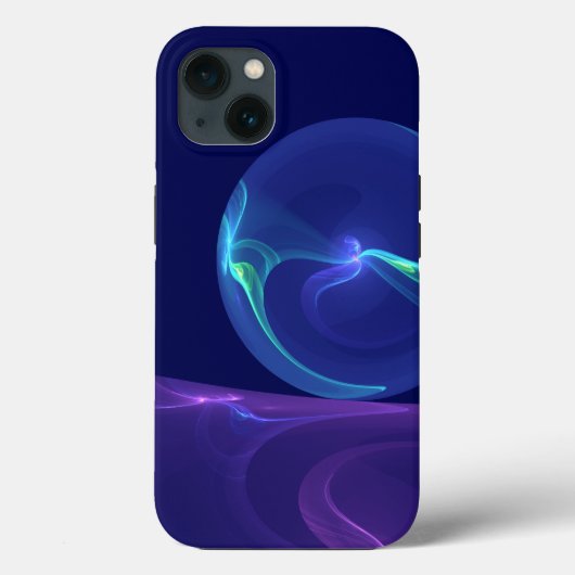 輝く青紫の夢の抽象的フラクタルアート Case-Mate iPhoneケース (裏面)
