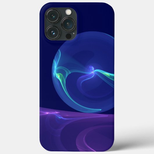 輝く青紫の夢の抽象的フラクタルアート Case-Mate iPhoneケース (裏面)