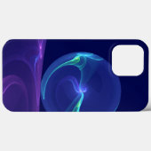 輝く青紫の夢の抽象的フラクタルアート Case-Mate iPhoneケース (裏面 (横))