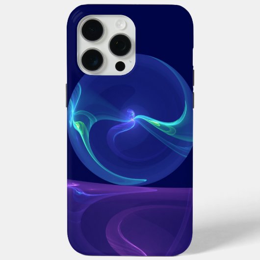 輝く青紫の夢の抽象的フラクタルアート Case-Mate iPhoneケース (裏面)