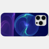 輝く青紫の夢の抽象的フラクタルアート Case-Mate iPhoneケース (裏面 (横))