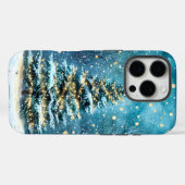 輝く静かな夜 クリスマスの森のツリー Case-Mate iPhoneケース (裏面 (横))