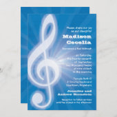 輝く音楽の音符 バー・バット・ミツバ祭 招待状 (正面/裏面)