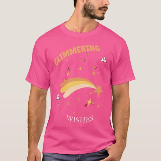 輝く願いを込めた流れ星のプレゼント Tシャツ (正面)