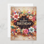 輝く願い：美しい誕生日 ポストカード (正面/裏面)