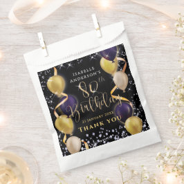 輝く風船 80歳の誕生日 ブラック フェイバーバッグ