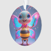 輝く魔法の蜂のキャラクター、羽がきらめく オーナメント (正面)