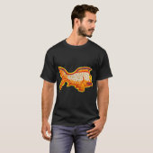輝く魚 (キャンバスにペイントペンで描かれた) Tシャツ (正面フル)