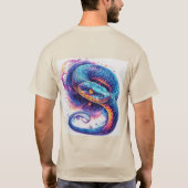 輝く鱗を持つ宇宙の蛇 Tシャツ (裏面)