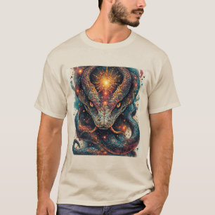 輝く鱗を持つ宇宙の蛇 Tシャツ