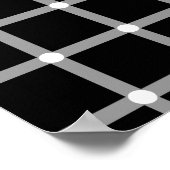 輝く黒と白のグリッドの光学イラストレーション ポスター (角)