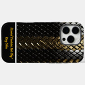 輝く黒と金のヘビの革 Case-Mate iPhoneケース (裏面 (横))