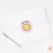 輝く かわいい 太陽 ポジティブ 報酬 ラウンドシール (封筒)