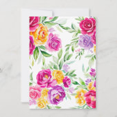 輝く | エレガント カラフル フラワーズ | 80歳の誕生日 招待状 (裏面)