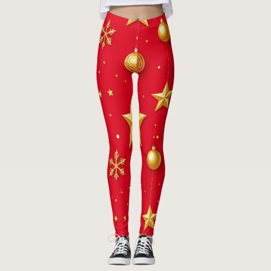 輝く、星のクリスマス レギンス (正面)