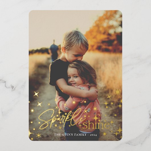 輝く 箔招待状 (正面)