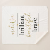 輝く 美しい 勇敢な オーダーメイド ネーム シェルパブランケット (正面(横))