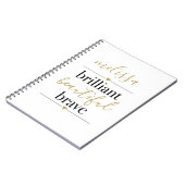 輝く 美しい 勇敢な 名前入りの特別なギフト ノートブック (左側)