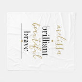 輝く 美しい 勇敢な 名前 フリースブランケット (正面(横))