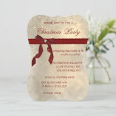 輝く、赤いリボン、企業のクリスマスパーティー 招待状 (スタンド正面)