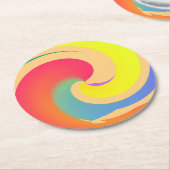 輝けるうねり ラウンドペーパーコースター (アングル)