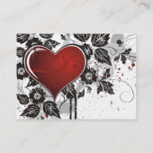 輝けるハート、葉と花 - オリジナル 名刺 (裏面)