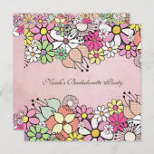 輝ける花々の独身最後の夜のご招待 招待状 (正面/裏面)