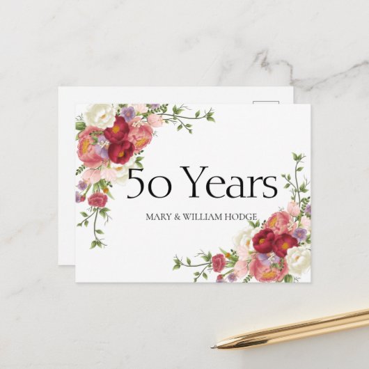 「輝ける記憶：50年の愛を祝って」 ポストカード (正面/裏面インサイチュ)