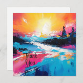 輝ける静謐：抽象的な夕陽の反映 招待状 (正面/裏面)